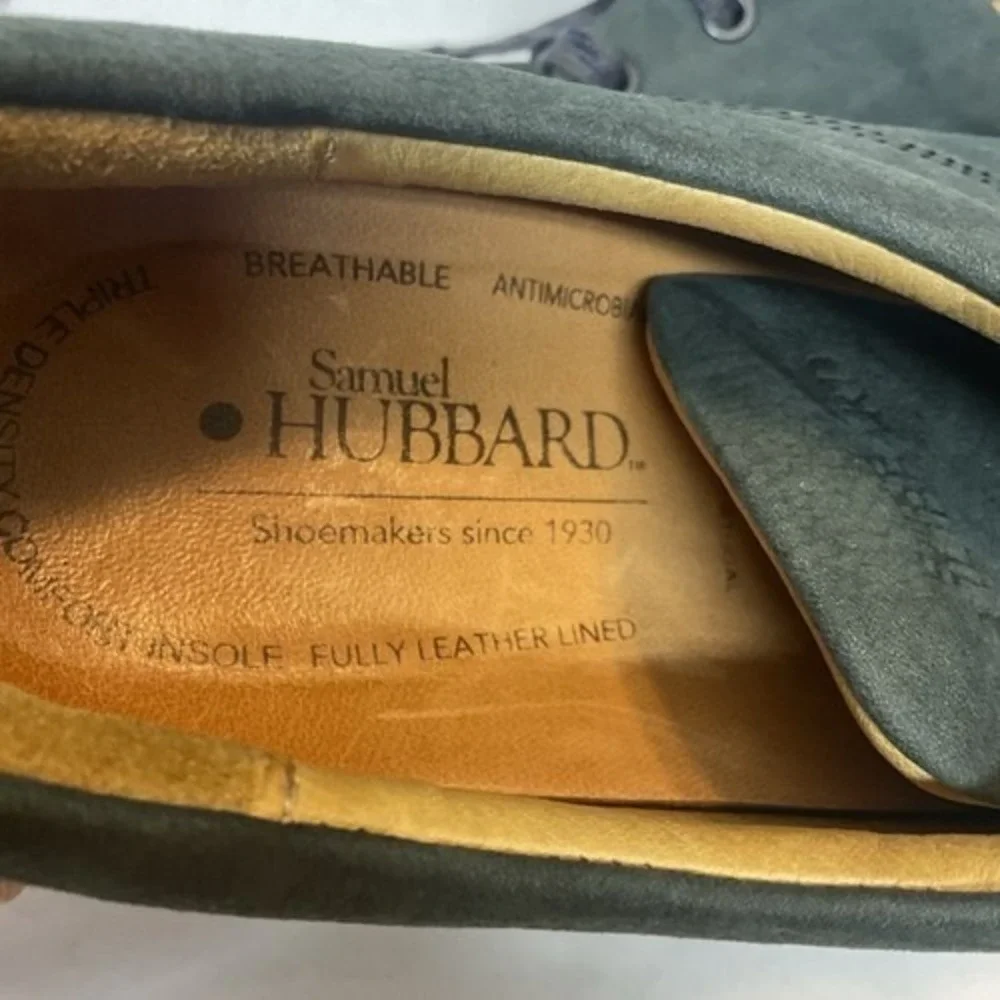 Samuel Hubbard Slate Green Lace Up Oxfords Shoes Men 11.5M Portugal Nubuck